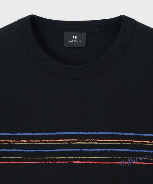 PS Paul Smith(ピーエスポールスミス)の「"Playful Stripe" 半袖Tシャツ / 262554 220X(Tシャツ/カットソー・メンズ・ホワイト/ブラック・SMALL/XX-LARGE/X-LARGE/LARGE/MEDIUM)」の3枚目の写真