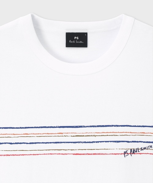 PS Paul Smith(ピーエスポールスミス)の「"Playful Stripe" 半袖Tシャツ / 262554 220X(Tシャツ/カットソー・メンズ・ホワイト/ブラック・SMALL/XX-LARGE/X-LARGE/LARGE/MEDIUM)」の6枚目の写真