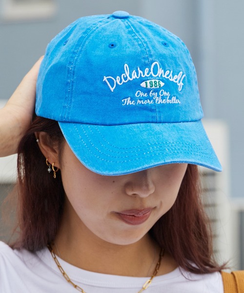Chick(チック)の「Text Embroidery Cotton Baseball Cap / テキスト刺繍 コットン ベースボールキャップ カーブバイザー レディース メンズ 2026年 夏 夏服(キャップ・レディース・ブラック/グリーン/ブルー/レッド/クリーム・FREE)」の5枚目の写真