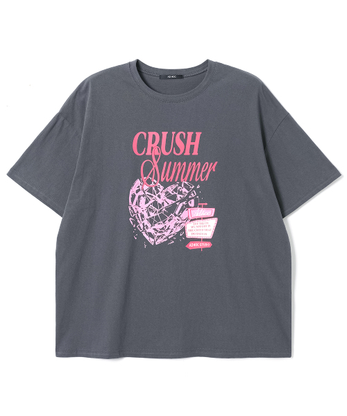 ADHOC(アドホック)の「レディース クラッシュ サマー ハート アートワーク Tシャツ (2 COLOR) (HC5STA6)(Tシャツ/カットソー・レディース・アイボリー/グレー・FREE)」の5枚目の写真