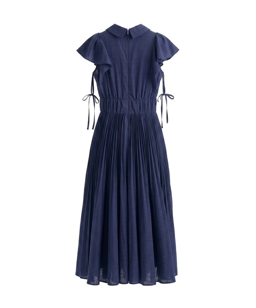 Rose Muse（ロゼミューズ）の「Sheer check pleats dress（シャツワンピース・レディース・ネイビー/ホワイト・FREE）」の9枚目の写真