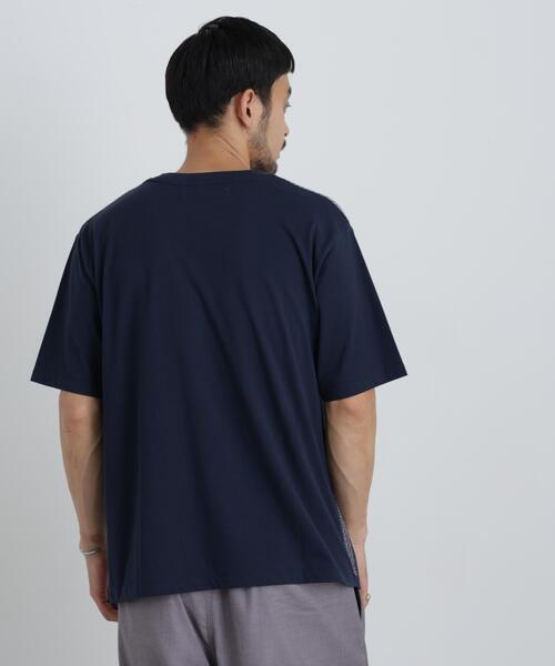 NANO universe(ナノユニバース)の「切替チェックニットTシャツ 半袖(ニット/セーター・メンズ・グリーン/ネイビー/グレー・S/M/L)」の14枚目の写真