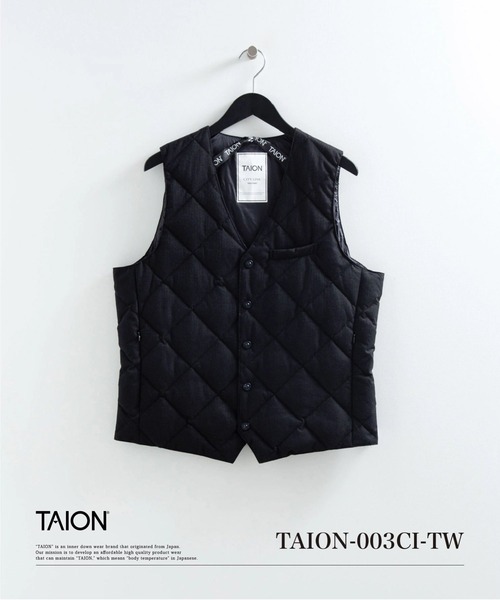 TAION(タイオン)の「【TAION(タイオン)】〈メンズ〉シティ 起毛ツイル シングル ダウンジレ(ダウンベスト・メンズ・チャコール/ダークネイビー/ブラック・M/L/S/XL)」の16枚目の写真