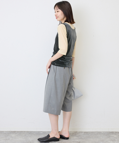 SLOBE IENA(スローブイエナ)の「《シリーズあり》スクエアネックベロアタンク(タンクトップ・レディース・グレー/ブラック/パープル・FREE)」の13枚目の写真