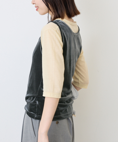 SLOBE IENA(スローブイエナ)の「《シリーズあり》スクエアネックベロアタンク(タンクトップ・レディース・グレー/ブラック/パープル・FREE)」の17枚目の写真