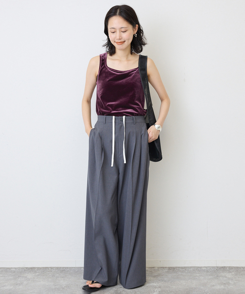 SLOBE IENA(スローブイエナ)の「《シリーズあり》スクエアネックベロアタンク(タンクトップ・レディース・グレー/ブラック/パープル・FREE)」の22枚目の写真