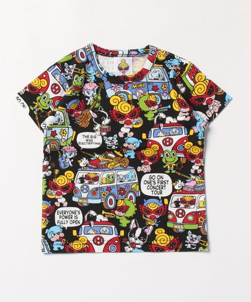 HYSTERIC MINI(ヒステリックミニ)の「BAND WAGON総柄 半袖Tシャツ(Tシャツ/カットソー・キッズ・ブラック系その他/ホワイト系その他/ピンク系その他・90/80)」の2枚目の写真