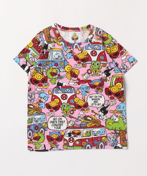 HYSTERIC MINI(ヒステリックミニ)の「BAND WAGON総柄 半袖Tシャツ(Tシャツ/カットソー・キッズ・ブラック系その他/ホワイト系その他/ピンク系その他・90/80)」の3枚目の写真