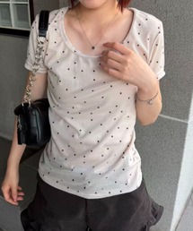 dot short sleeved top