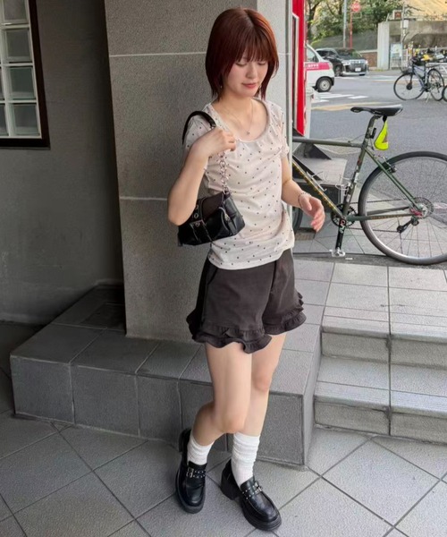 mebole(メボレ)の「dot short sleeved top(Tシャツ/カットソー・レディース・アイボリー/グレー・FREE)」の17枚目の写真