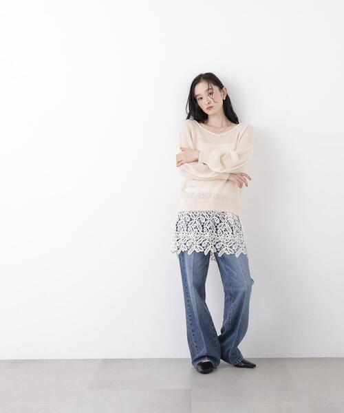 N.（N. Natural Beauty Basic）（エヌエヌナチュラルビューティーベーシック）の「アルパカ混Ｖネックニット（ニット/セーター・レディース・ライトグリーン/ピンク/オフホワイト・ﾌﾘ-）」の10枚目の写真