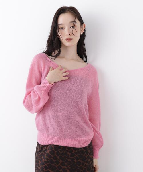 N.（N. Natural Beauty Basic）（エヌエヌナチュラルビューティーベーシック）の「アルパカ混Ｖネックニット（ニット/セーター・レディース・ライトグリーン/ピンク/オフホワイト・ﾌﾘ-）」の21枚目の写真