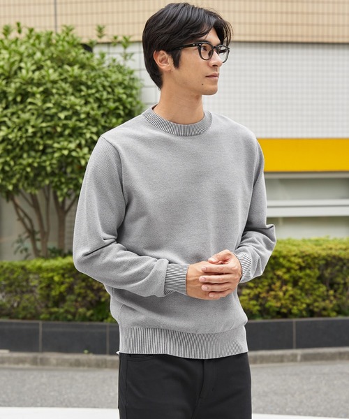 ikka（イッカ）の「オールシーズンニットクルーネック（ニット/セーター・メンズ・ネイビー/ブラック/グレー/カーキ・M/L/XL）」の2枚目の写真