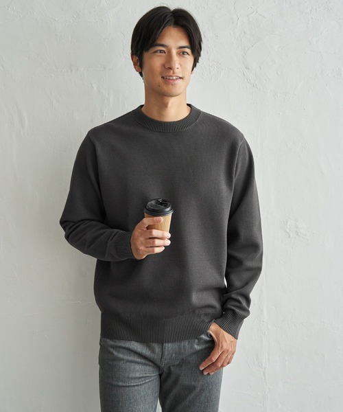 ikka（イッカ）の「オールシーズンニットクルーネック（ニット/セーター・メンズ・ネイビー/ブラック/グレー/カーキ・M/L/XL）」の3枚目の写真