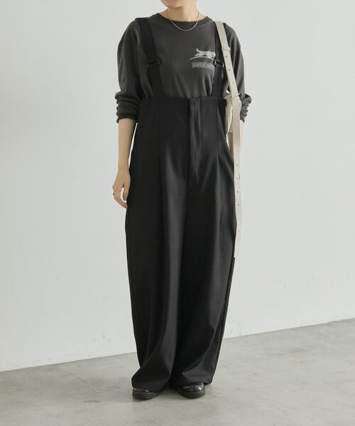 ear PAPILLONNER(イアパピヨネ)の「サスペンダートラウザー【SUM1 STYLE】(サロペット/オーバーオール・レディース・ブラック・FREE)」の2枚目の写真