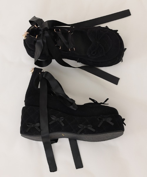 axes femme POETIQUE(アクシーズファムポエティック)の「レースアップスエードパンプス(パンプス・レディース・ブラック/ブルー・SMALL/LARGE/MEDIUM)」の3枚目の写真