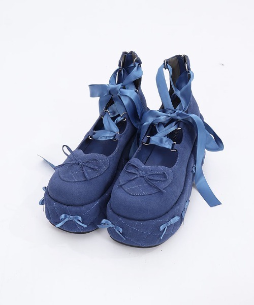 axes femme POETIQUE(アクシーズファムポエティック)の「レースアップスエードパンプス(パンプス・レディース・ブラック/ブルー・SMALL/LARGE/MEDIUM)」の14枚目の写真