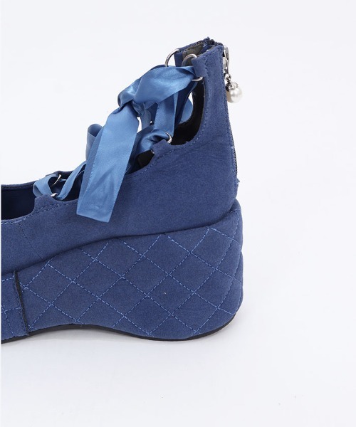 axes femme POETIQUE(アクシーズファムポエティック)の「レースアップスエードパンプス(パンプス・レディース・ブラック/ブルー・SMALL/LARGE/MEDIUM)」の7枚目の写真