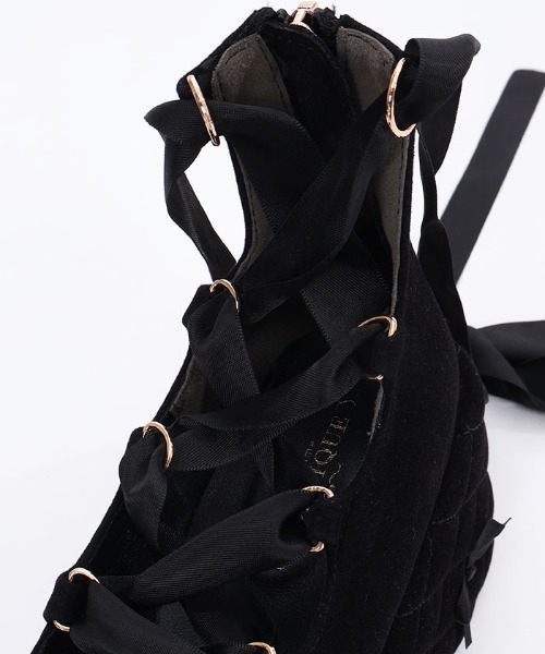 axes femme POETIQUE(アクシーズファムポエティック)の「レースアップスエードパンプス(パンプス・レディース・ブラック/ブルー・SMALL/LARGE/MEDIUM)」の4枚目の写真