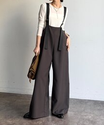 【WEB限定】 配色ベルトサロペット