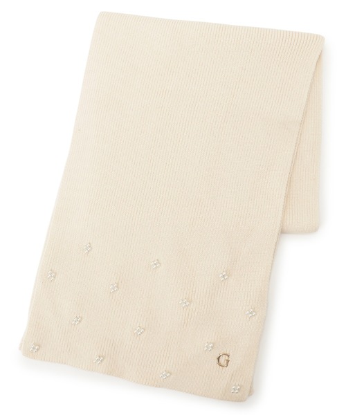 Guess（ゲス）の「KNIT Scarf マフラー（マフラー・レディース・ブラック/オフホワイト・ONE SIZE）」の2枚目の写真