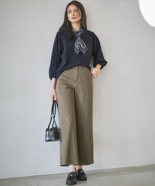 23区 S（ニジュウサンクチイサイサイズ）の「ライトダンボール バルーン袖プルオーバー（Tシャツ/カットソー・レディース・ネイビー系/グレー系/ベージュ系・32）」の7枚目の写真