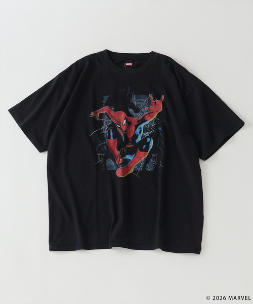 MARVEL(マーベル)の「スパイダーマン 別注 グラフィック Tシャツ(Tシャツ/カットソー・メンズ・グレー/ブラック/ホワイト・LARGE/MEDIUM)」の2枚目の写真