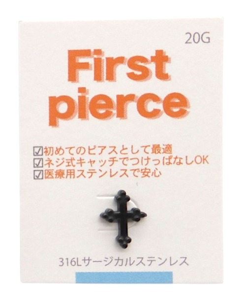 gargle(ガーグル)の「gargle ガーグル:First pierce ファーストピアス FPG-5 クロス ピアス(ピアス(片耳用)・レディース・シルバー/ブラック/ゴールド・FREE)」の2枚目の写真