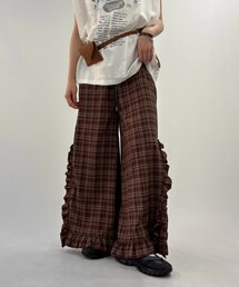 w closet | チェックフリルパンツ(その他パンツ)