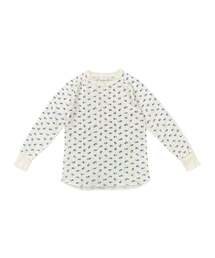 【JEMORGAN LONG JOHNS】 CVCワッフル 青花柄ラグランクルーネックパック入りロンT（JC-091-59S）