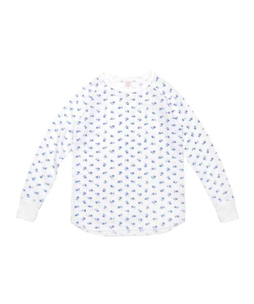 JEMORGAN(ジェーイーモーガン)の「【JEMORGAN LONG JOHNS】 CVCワッフル 青花柄ラグランクルーネックパック入りロンT(JC-091-59S)(Tシャツ/カットソー・レディース・ホワイト/トップグレー/ホワイト系1・フリー)」の2枚目の写真