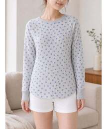 【JEMORGAN LONG JOHNS】 CVCワッフル 青花柄ラグランクルーネックパック入りロンT(JC-091-59S)