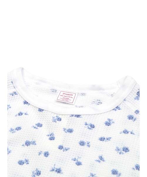 JEMORGAN(ジェーイーモーガン)の「【JEMORGAN LONG JOHNS】 CVCワッフル 青花柄ラグランクルーネックパック入りロンT(JC-091-59S)(Tシャツ/カットソー・レディース・ホワイト/トップグレー/ホワイト系1・フリー)」の5枚目の写真