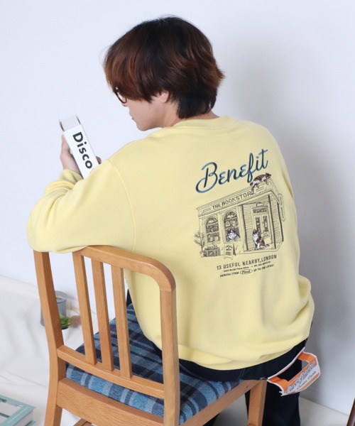 POWER TO THE PEOPLE(パワートゥーザピープル)の「ネコショップ刺繍スウェット(スウェット・メンズ・レモンイエロー/オフホワイト/ネイビー・X-LARGE/MEDIUM/LARGE)」の3枚目の写真