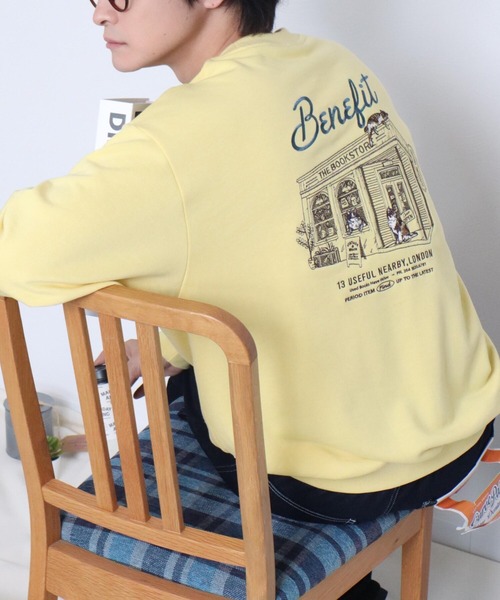 POWER TO THE PEOPLE(パワートゥーザピープル)の「ネコショップ刺繍スウェット(スウェット・メンズ・レモンイエロー/オフホワイト/ネイビー・X-LARGE/MEDIUM/LARGE)」の7枚目の写真