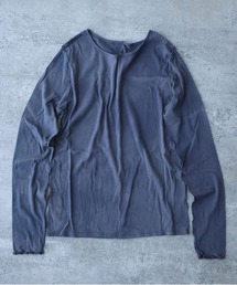 60/-強撚ストレッチフライス difused dyeクルーネックプルオーバー