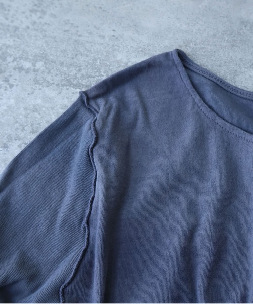yuni(ユニ )の「60/-強撚ストレッチフライス difused dyeクルーネックプルオーバー(Tシャツ/カットソー・レディース・チャコールグレー/ピンク・FREE)」の8枚目の写真