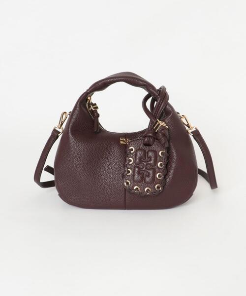 GANNI（ガニー）の「GANNI　HOBO MINI GRAINED（ショルダーバッグ・レディース・ダークブラウン・-）」の2枚目の写真