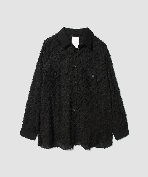 onegravity(ワングラビティ)の「onegravity / ロングフェザー カットジャガード シャツ(シャツ/ブラウス・メンズ・ブラック・MEDIUM/LARGE)」の2枚目の写真