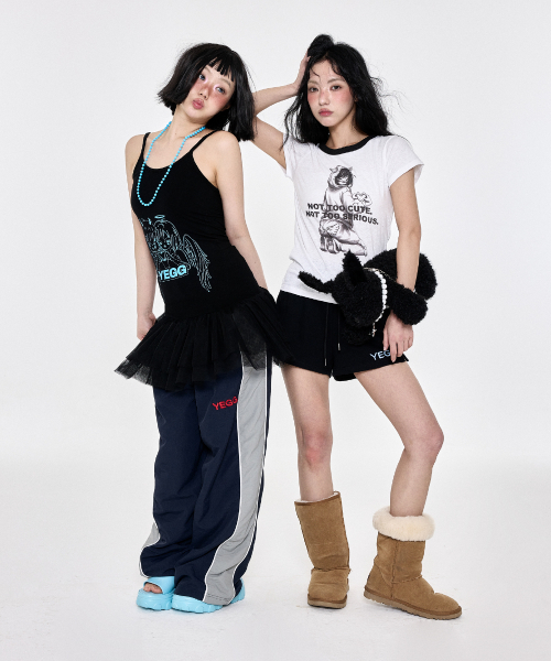 YEGG(イェグ)の「ナイロン トラックパンツ ネイビー(その他パンツ・レディース・その他・FREE)」の5枚目の写真