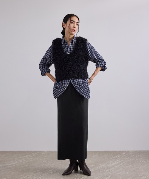 SALON adam et rope'(サロン アダム エ ロペ)の「Super100 ウールスムースナロースカート(スカート・レディース・ブラック/ベージュ・M/S)」の21枚目の写真