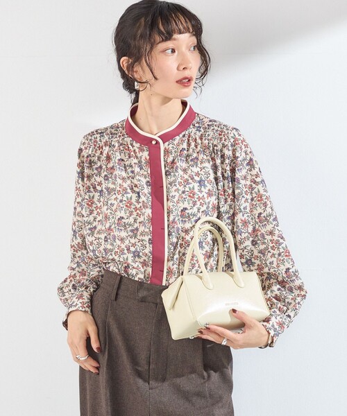 SHIPS Colors（シップス カラーズ）の「〈手洗い可能〉MULHOUSE  フラワー プリント ギャザー シャツ（シャツ/ブラウス・レディース・ナチュラル/ブラウン・ONE SIZE）」の17枚目の写真