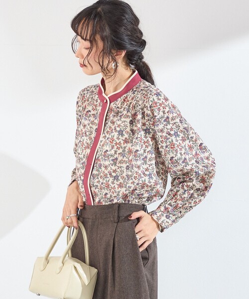 SHIPS Colors（シップス カラーズ）の「〈手洗い可能〉MULHOUSE  フラワー プリント ギャザー シャツ（シャツ/ブラウス・レディース・ナチュラル/ブラウン・ONE SIZE）」の18枚目の写真