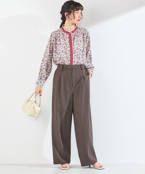 SHIPS Colors（シップス カラーズ）の「〈手洗い可能〉MULHOUSE  フラワー プリント ギャザー シャツ（シャツ/ブラウス・レディース・ナチュラル/ブラウン・ONE SIZE）」の22枚目の写真