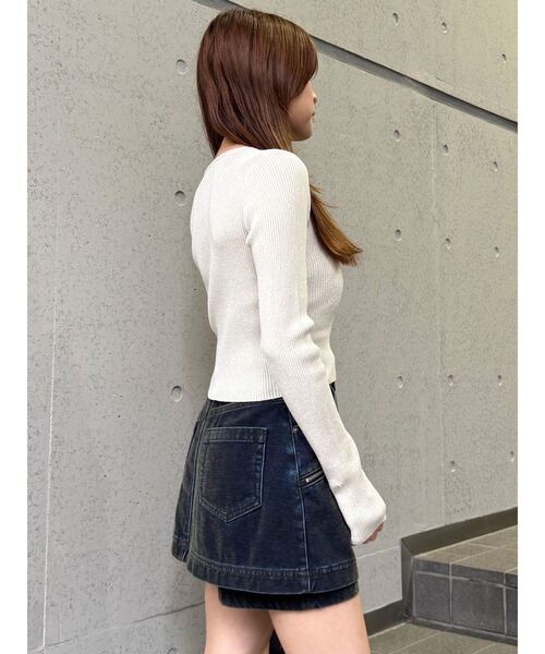 MURUA(ムルーア)の「ロゴプレートラメニット 秋服(ニット/セーター・レディース・ネイビー/ブラック/ブラウン/アイボリー・FREE)」の13枚目の写真