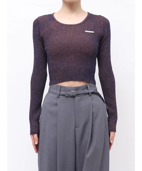 MURUA(ムルーア)の「ロゴプレートラメニット 秋服(ニット/セーター・レディース・ネイビー/ブラック/ブラウン/アイボリー・FREE)」の16枚目の写真