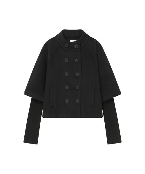 Miseki SEOUL（ミセキソウル）の「Double button layered short coat BLACK（チェスターコート・レディース・その他・1/2）」の2枚目の写真