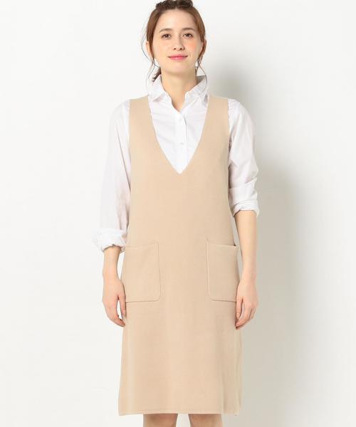 Another Edition(アナザーエディション)の「2ポケットVネックジャンパースカート/AEMFC 2POC V/N JMP SK◆(ジャンパースカート・レディース・ベージュ/ライトブルー/ブラック・FREE)」の10枚目の写真
