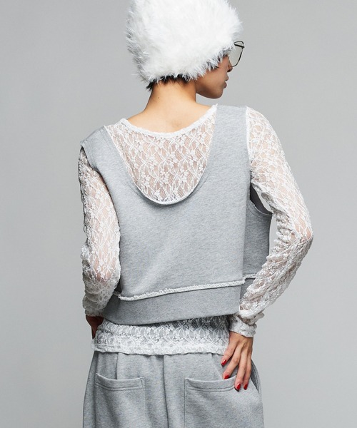 Narcissus(ナルシス)の「【Narcissus】レースロンT / 長袖 トップス 総レース(シャツ/ブラウス・レディース・ブラック/ホワイト・FREE)」の4枚目の写真