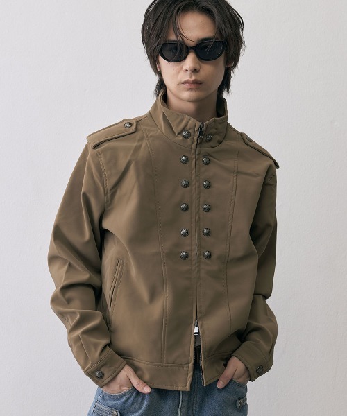 Shoowtime(ショウタイム)の「Military Napoleon Double Zip Jacket / ミリタリーナポレオンダブルジップベルベットライクジャケット(ミリタリージャケット・メンズ・ブラック/クリーム・X-LARGE/LARGE/MEDIUM/SMALL)」の12枚目の写真